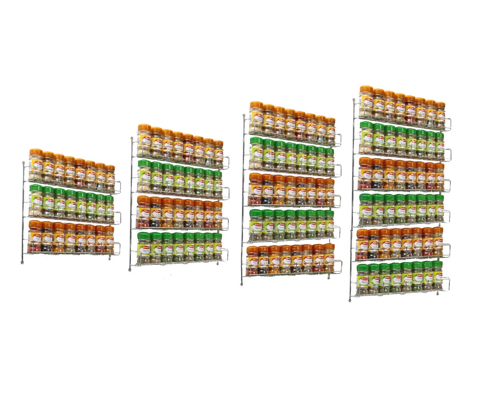 Spice Herb Jar Rack Holder Home Kitchen Door Cupboard Storage Wall 3 4 5 6 Tier - Image 1 of 1