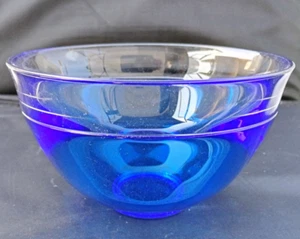 Orrefors Crystal Neptunus Bowl 5.25" Cobalt Blue Art Glass Sweden MCM Display - Picture 1 of 15
