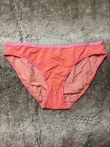 Vintage Victorias Secret Bikini Panties Orange And Pink Size M - Picture 1 of 3