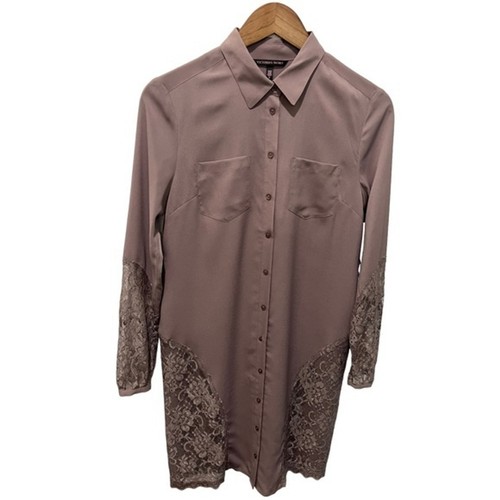 UNDERCOVER ABITO CAMICIA VICTORIA'S SECRET LILAC LEGGERA VIOLA CON BOTTONI IN PIZZO TAGLIA 0