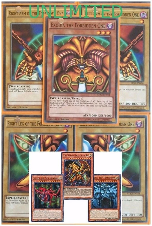 All Legal EXODIA + EGYPTIAN GOD CARDS: OBELISK* SLIFER RA 8-CARD SET LDK2 YUGIOH - Image 1 of 1