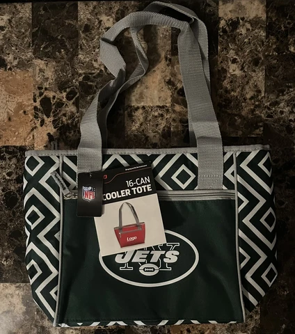 NFL Logo NY Jets 16 Can Cooler Tote Lunch Picnic Bag NWT Cover
