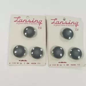 Vintage Lansing Shank Buttons New Old Stock Gray - Picture 1 of 3