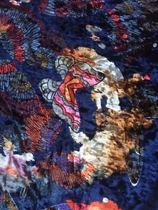 35” ENGLISH Luxury Vintage Floral Soft Stretchy VELVET FABRIC Wide 60” - Picture 1 of 9