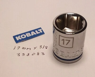 KOBALT 17 mm  x 3/8" Dr  Standard Socket  6 Point  # 338083 Free Shipping - Image 1 of 2