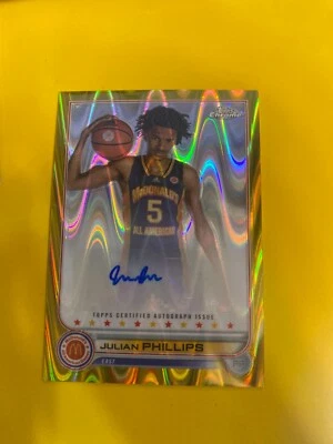 RS31927 2022 Topps Chrome McDonald's Gold Wave Refractor AUTO Julian Phillips/50 - Image 1 of 2