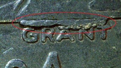 2004 P Iowa Quarter Error! Massive Grant Die Break,Window Die break and chips! - Image 1 of 4