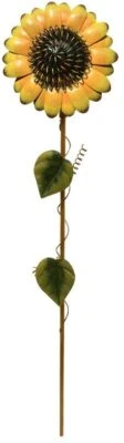 Estaca decorativa de girassol decoração de jardim estaca de metal flor quintal para gramado externo - Imagem 1 de 4
