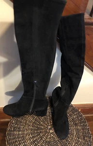 Cole Haan Elnora OTK Gamuza Puntera de almendra Sobre la Rodilla Bloque Tacón Mujer 11 - Imagen 1 de 12