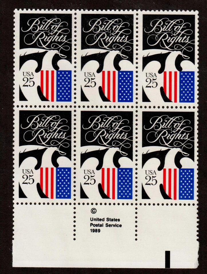 Scott 2421 25¢ Bill of Rights MNH Free shipping in the US - Image 1 of 1