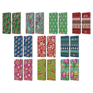 OFFICIAL emoji® CHRISTMAS PATTERNS LEATHER BOOK CASE FOR SAMSUNG PHONES 3 - Picture 1 of 16