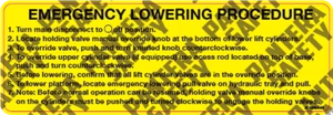 Skyjack SJ Emergency Lowering Procedure Safety Decal, 109442 - Picture 1 of 1