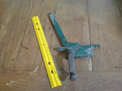 vintage home vertical window crank type opener closer rustic green paint works! Cover