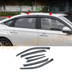 For Honda Civic 2022-24 Black Window Visor Vent Sun Shade Rain Guard Door Visor - Picture 1 of 6