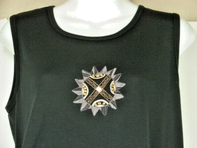 Vestido Aguja e Hilos Talla M Largo Negro con Cuentas Bordadas Obra de Arte  Foto 1 de 4