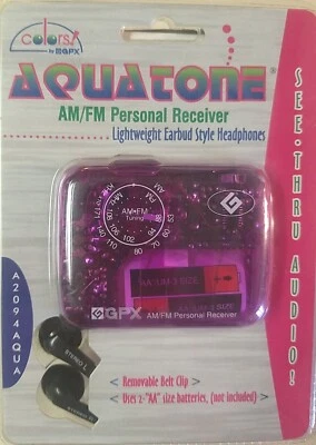 GPX A2094 Aqua Tone Am/Fm Personal Reciever  Stereo/Ear Bud Style Headphones - Image 1 of 3