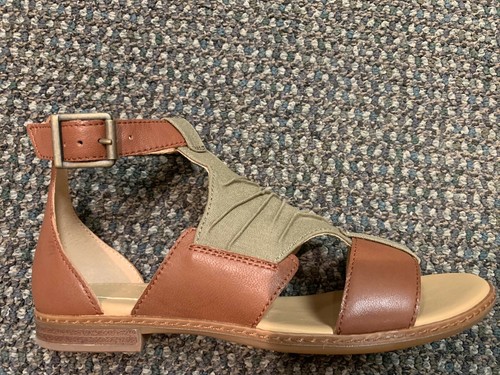 Sandalo donna Timberland Cherrybrook cinturino alla caviglia pelle pieno fiore oliva A25CF