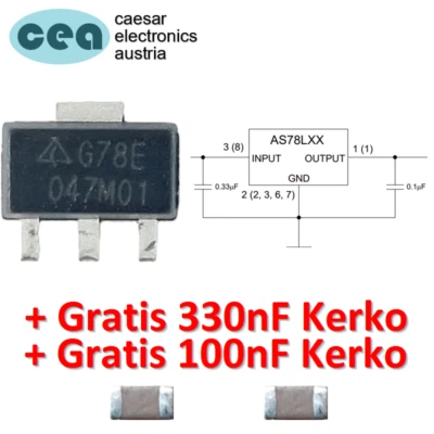 78L05 Spannungsregler linear 5V 0,1A 100mA SOT-89 SMD 7805 [1~100 Stück/piece] - Bild 1 von 4