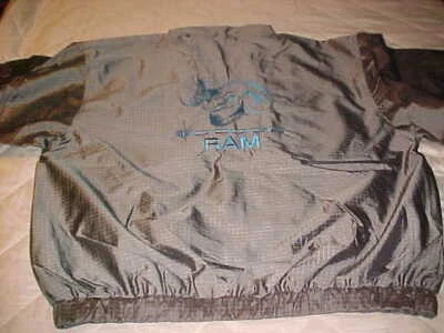 XXL DODGE RAM Jacket, Silver w blue letters, Embroidered Front/Back, Vintage NOS - Image 1 of 4