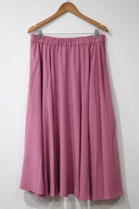 NEW Portmans Womens Midi Skirt Size 16 Berry Pink Textured Elastic Waist Pockets - Picture 1 of 12