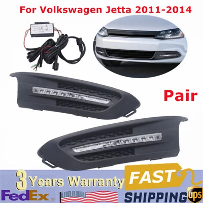 Luces antiniebla para parachoques Volkswagen Jetta 2011-2014 luces transparentes kit cableado interruptor Foto 1 de 4