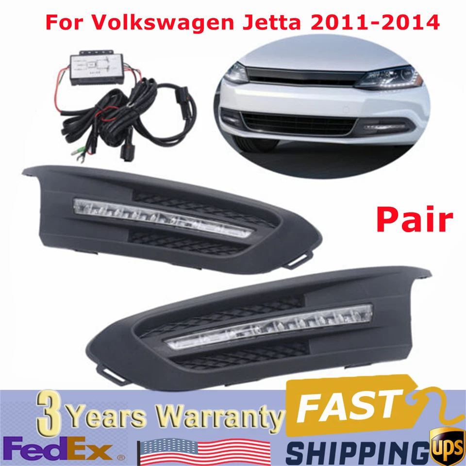 Luces antiniebla para parachoques Volkswagen Jetta 2011-2014 luces transparentes kit cableado interruptor Foto 1 de 4