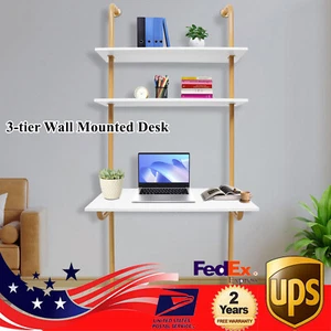 Modern Wall Mounted Desk Wall Organizer Wall Mount Computer Writing Table - Picture 1 of 16