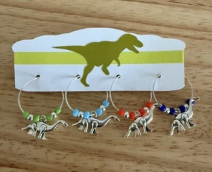 Dinosaurier Wein Charms, 4 Wein Charms, Brontosaurus, Paläontologie 🦕 - Bild 1 von 7