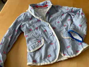 NEXT Great Britain ALL OVER PRINT BRITISH FLAG BOYS BLAZER JACKET SZ 7 8 - Picture 1 of 7