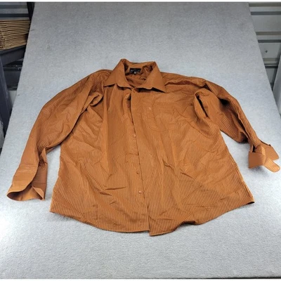 Stacy Adams Mens Dress Shirt 18 1/2 34/35 Brown Striped Long Sleeve Button Up - Image 1 of 4