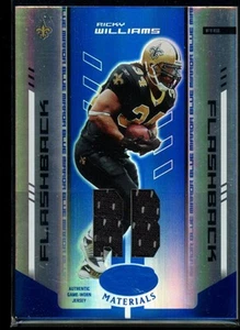 Camiseta deportiva Ricky Williams 2004 Leaf Certified Materials Mirror Blue 12/50 nueva - Imagen 1 de 2