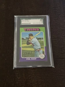 1975 Topps #576 Phil Roof Minnesota Twins SGC 80 EX-NM 6 - Foto 1 di 2