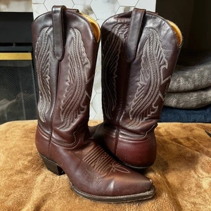 Star Boots Damen braun Leder bestickt Cowboystiefel Größe 6,5 Western  - Bild 1 von 8