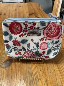 Cath Kidston Coated Canvas Strawberry Red White Bag Make Up Coin Purse 6”x 5” - Picture 1 of 5
