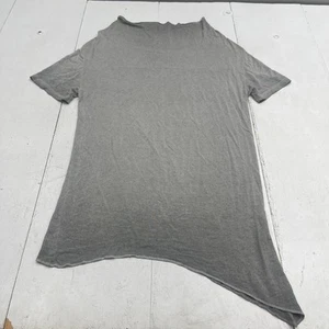 Grey Lightweight Asymmetrical Hem Cowl Neck Short Sleeve T Shirt Mens Small - Picture 1 of 11