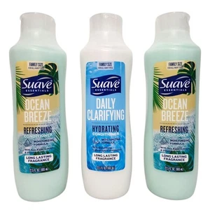 3 Suave Essentials CONDITIONER Ocean Breeze & Daily Clarifyin 22.5 fl oz Bundle - Picture 1 of 10