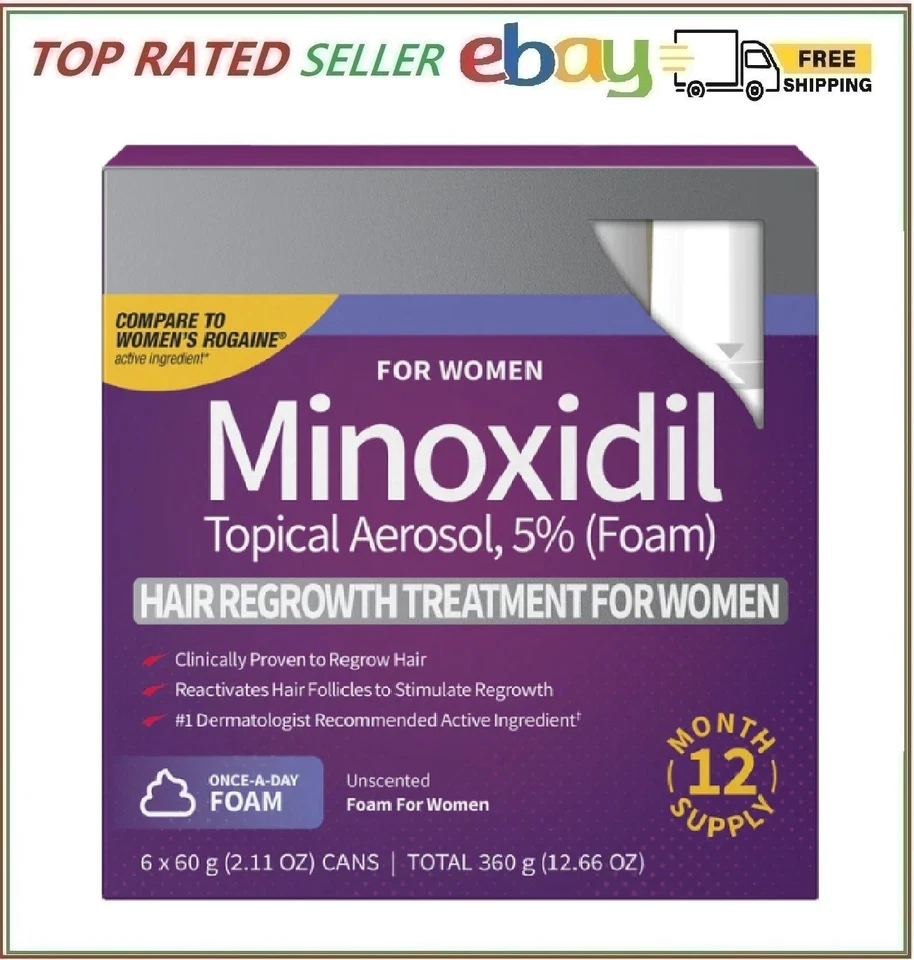 Kirkland Minoxidil 5% FOAM WOMEN Hair Regrowth Treatment 12 Months - Image 1 of 1
