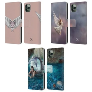 ANNE STOKES MERMAID AND ANGELS LEATHER BOOK WALLET CASE FOR APPLE iPHONE PHONES - Picture 1 of 9