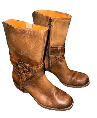 Kork Ease Sabin Leather Boots Block Heel Buckle Brown Zipper Women’s 7 EU 38 - Image 1 of 4