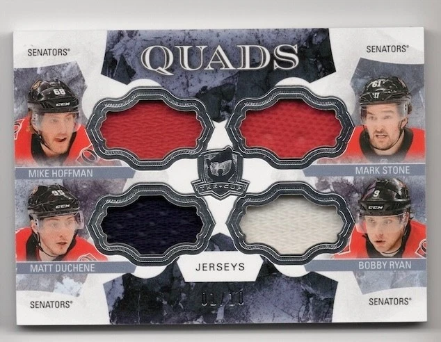 2017-18 The Cup Quads Jersey Hoffman Mark Stone Matt Duchene Bobby Ryan 01/10 !! - Image 1 of 1