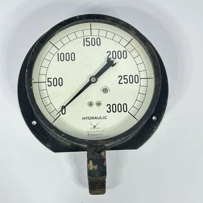 De colección Steampunk Gauge Marsh Instrument Company Hidráulico 3000 PSI Skokie IL Foto 1 de 4