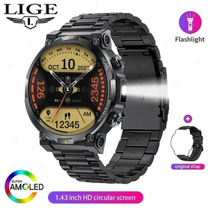 1,43" HD Smart Watch (Annehmen/Anrufen) Robuster Militär Sport Fitness Tracker - Bild 1 von 9