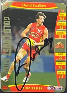 Autógrafo firmado por David Swallow Gold Coast Suns en tarjeta Teamcoach Gold 2019 - Imagen 1 de 1
