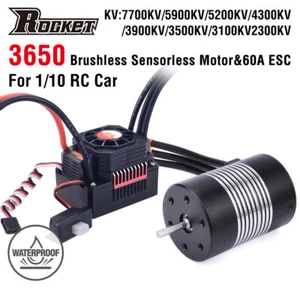 Rocket 3650 Wasserdichter Bürstenloser Motor 60A ESC Combo für 1/10 RC Auto - Picture 1 of 32