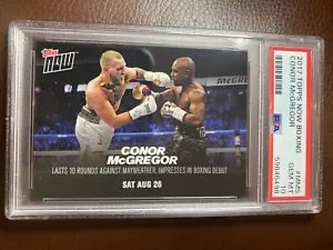 PSA 10 Conor McGregor vs Floyd Mayweather 2017 Topps Now Card MM5 BOXING Low Pop - Picture 1 of 4