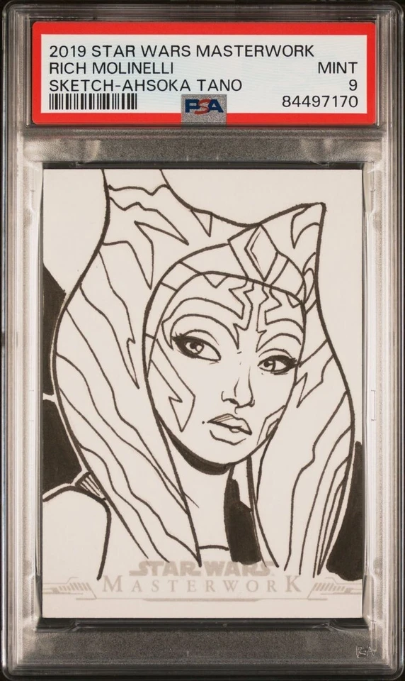 Topps Star Wars 1 of 1 Sketch Card by Rich Molinelli of Ashoka Tano PSA 9 - Image 1 of 2
