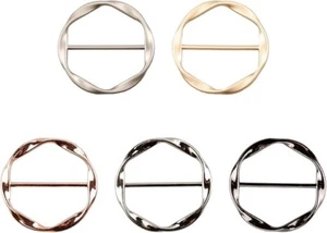 5x Metal Scarf Ring Clips T-Shirt Knot Holder Pins for Women Girls Dress - Picture 1 of 5