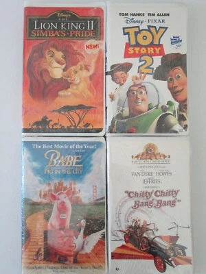 NIP VHS Movie Tape Lot of 4 Toy Story 2 Lion King II Babe ChittyCBB VCR Animated Foto 1 de 4