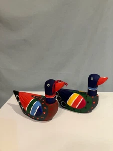 Korean Wedding Duck Pair Hand Crafted Hand Painted by DongHae Crafts of S Korea - Picture 1 of 7