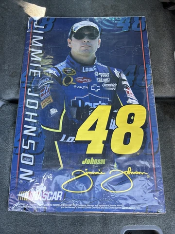 Vintage 2008 NASCAR JIMMIE JOHNSON #48 Poster Print 20”x26”Signed as seen Cover